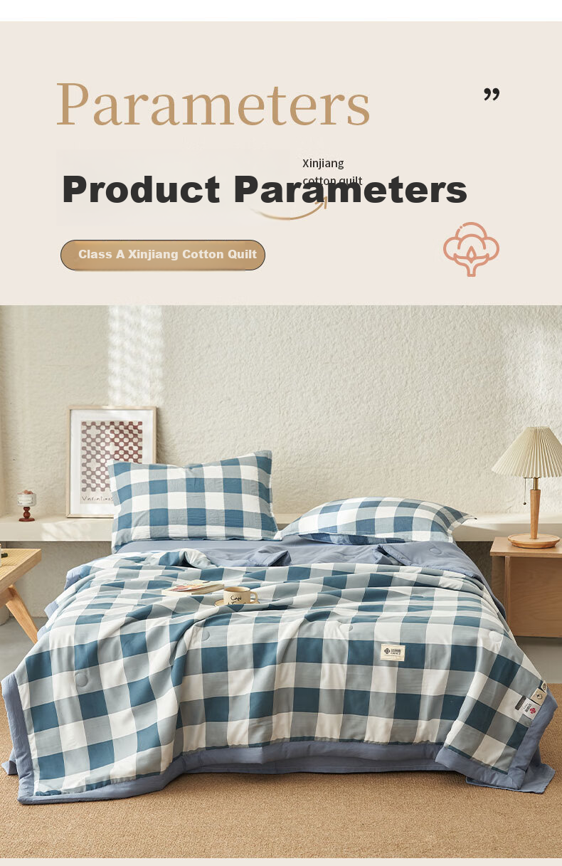 Grace A-Type 100% Xinjiang Cotton Summer Quilt, Air Conditioning Quilt, Washable Summer Cool Quilt, Thin Double-Size Comforter for Summer, 180*220cm 14