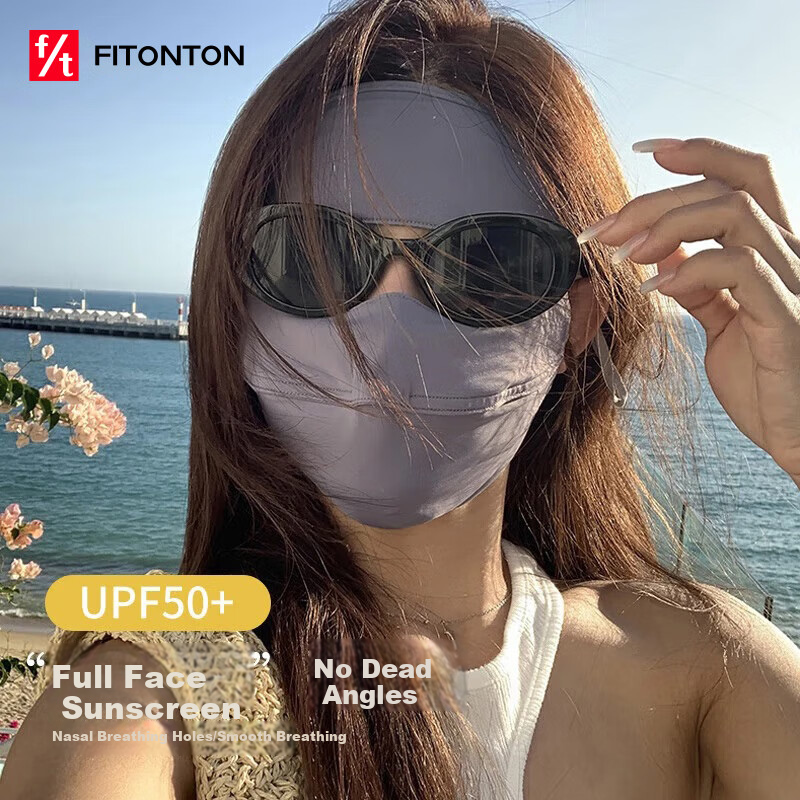 FitonTon Sun Protection Face Mask for Women, Ice Silk Face Shield, Summer UV Protection Mask, Cycling Sunshade, Anti-UV And Heat Protectio