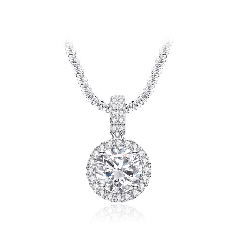 CHOW TAI SENG Dazzling Starry Sky Necklace, Pure Silver S925, Ice Crystal Light Luxury Classic Sweater Chain, Birthday Gift for Girlfriend 1