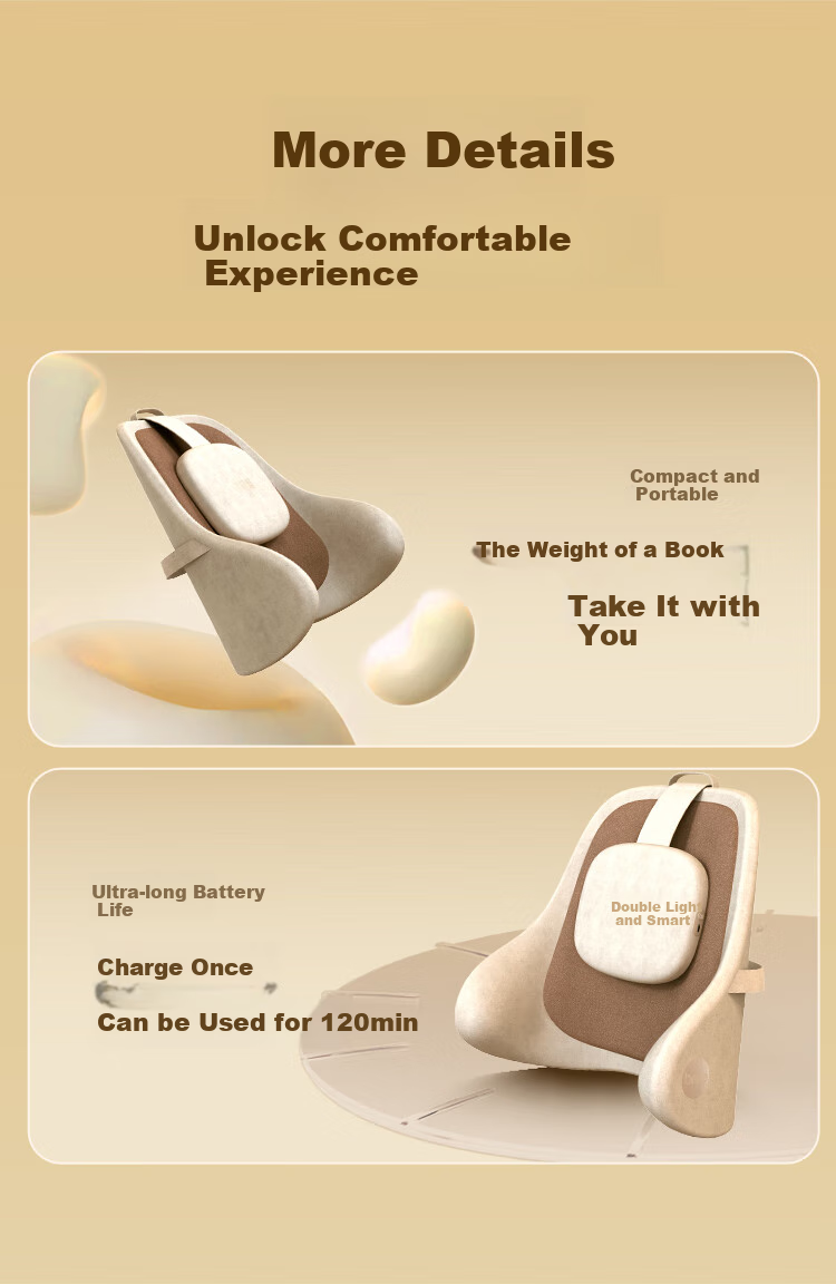 Breo Back Massager Back1S Ergonomic Office Chair Lumbar Support Cushion, Long-Sitting Comfortable Heat Therapy Moxibustion Massage Waist Pillow, Birthday Gift Employee Benefits 8