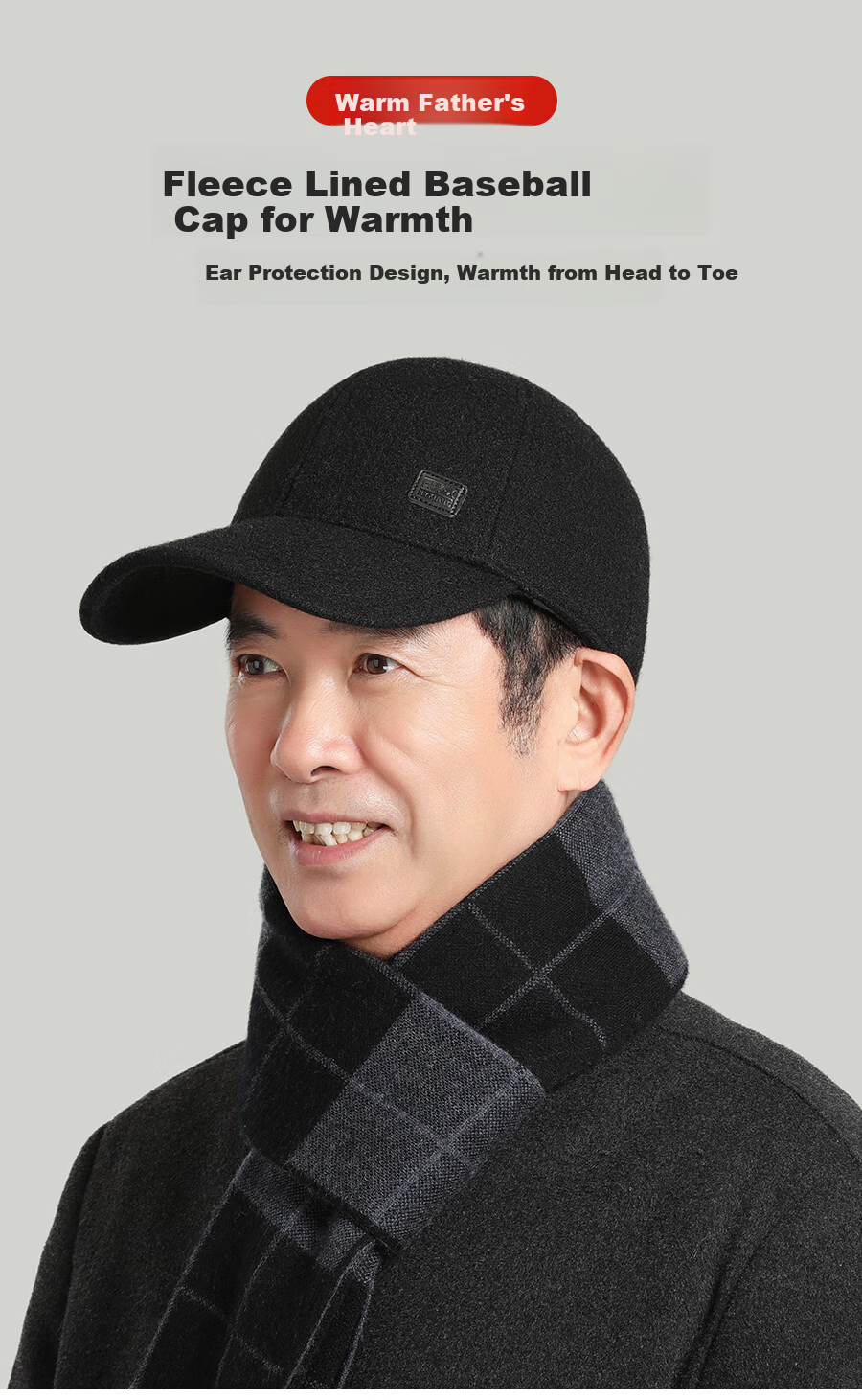 Hengyuanxiang Men's Winter Hat, Warm for Middle-Aged And Elderly, Thick Ear Protection Baseball Cap, Birthday Gift for Dad 1