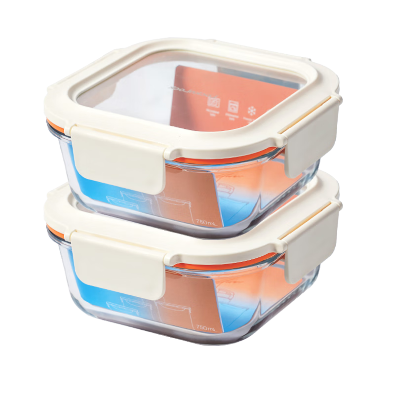 LOCK&LOCK Heat-Resistant Glass Food Container, Microwave-Safe Fruit Storage Box, Lunch Box LTG224S_750ml