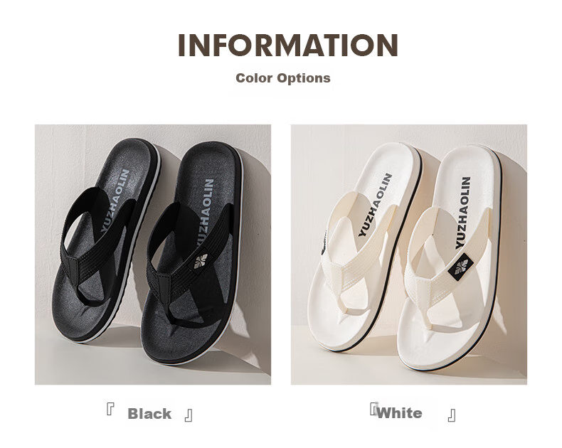 YUZHAOLIN Flip Flops for Men And Women, Beach Sandals, Outdoor Slippers, Thong Sandals, YE408 White, Size 42/43 4