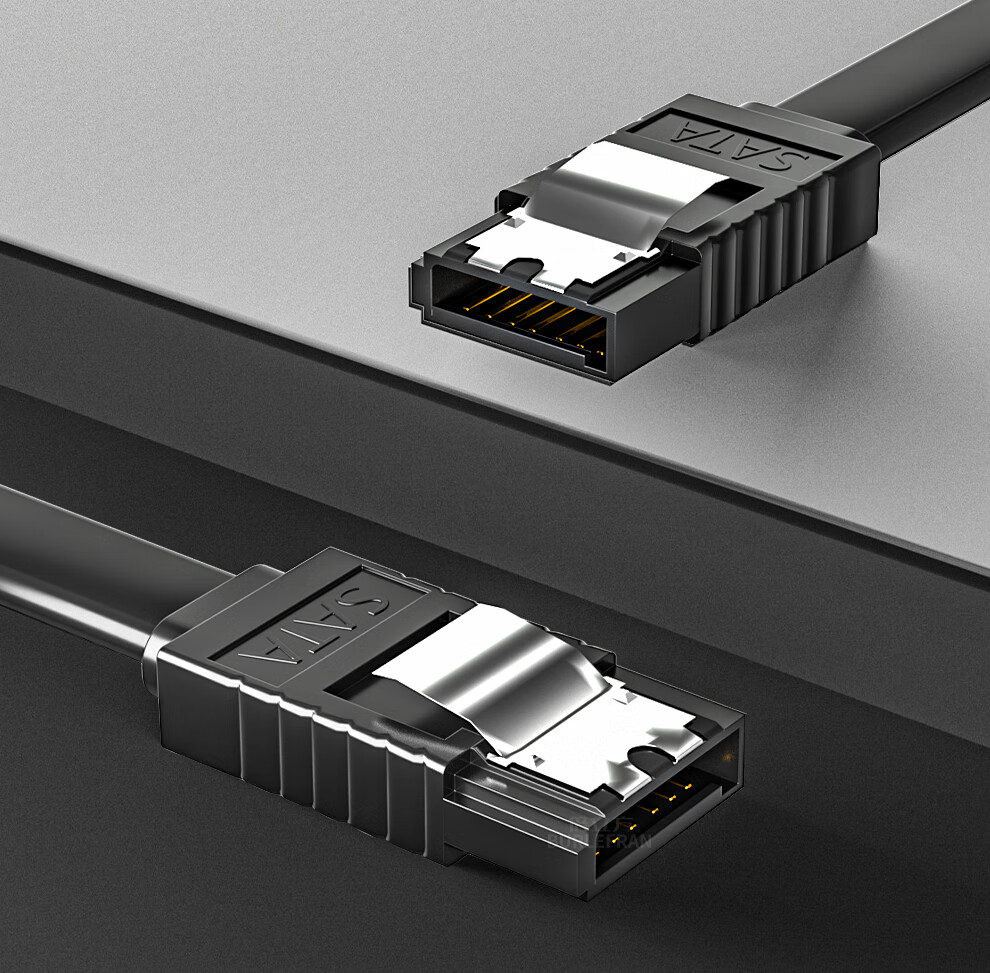 BURLEFRAN High-Speed SATA 3.0 SSD Serial Data Cable, SATA 3.0 Mechanical Hard Drive Data Cable with Spring, 1 Meter 2