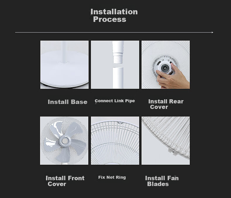 AUCMA Large Metal Mesh Remote Control Floor Fan/electric Fan/home Office Fan/table Fan/quiet Electronic Timer Low Noise Air Circulation Desktop Small Fan 905(Y) 7