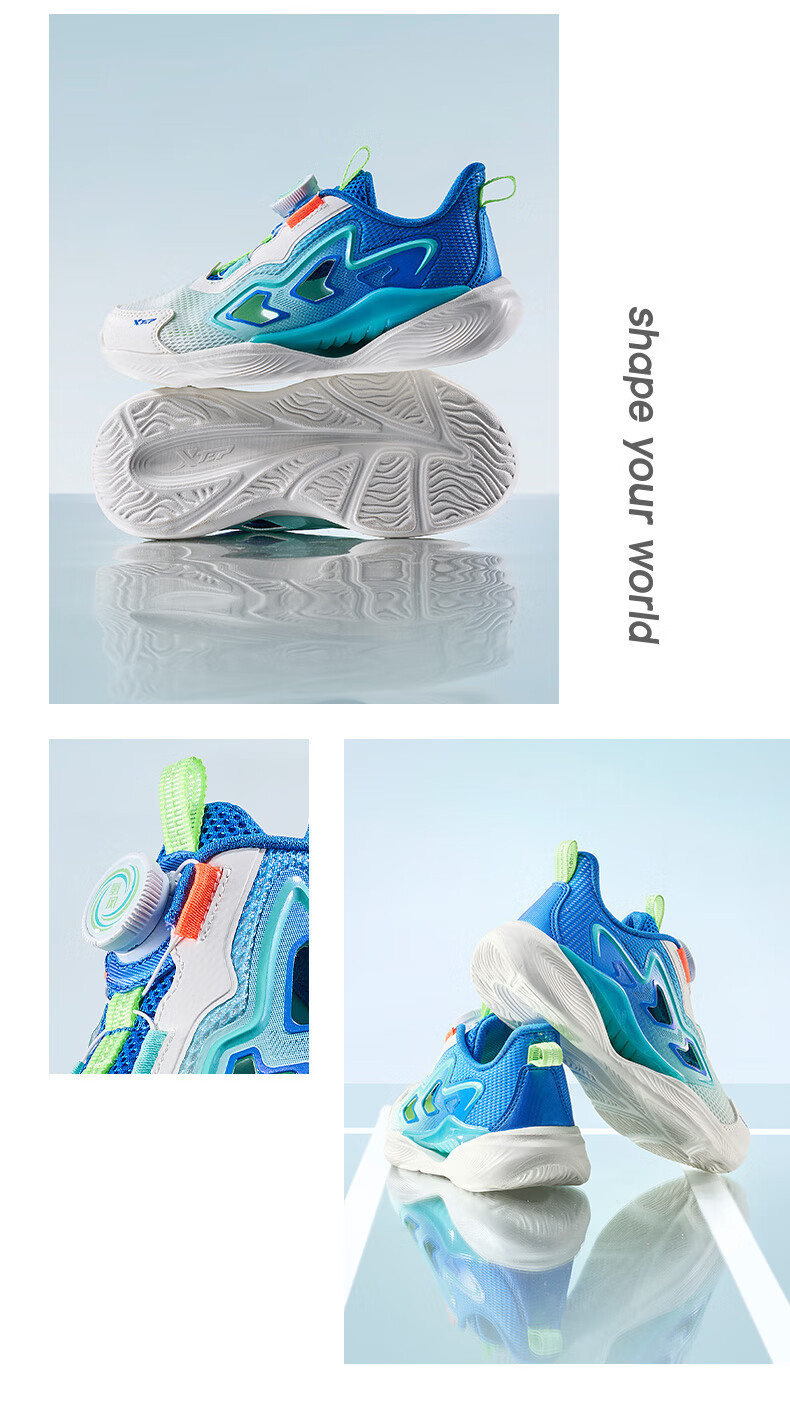 XTEP Kids Shoes Hydrogen Wind 8.0 Boys Toddler Breathable Running Shoes XTEP White/Bay Blue Size 32 2