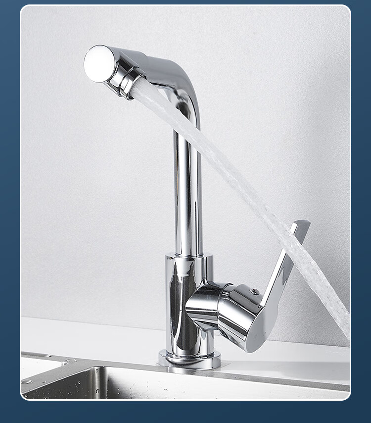 KEGOO Universal Basin Faucet Stainless Steel Hot and Cold Kitchen Sink Tap K220308 3