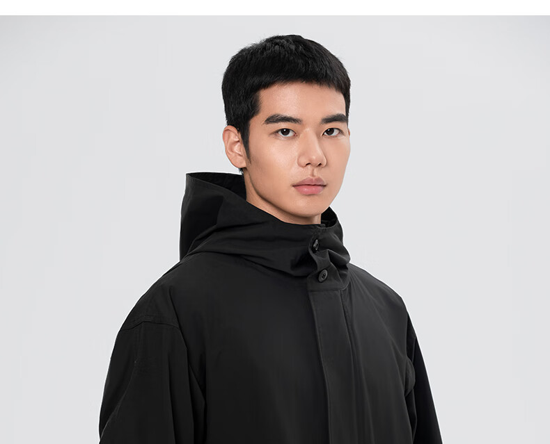 MARKLESS Hooded Windproof Jacket for Men, Cotton, Durable, Crisp Casual Men's Coat 5151 Black M 23