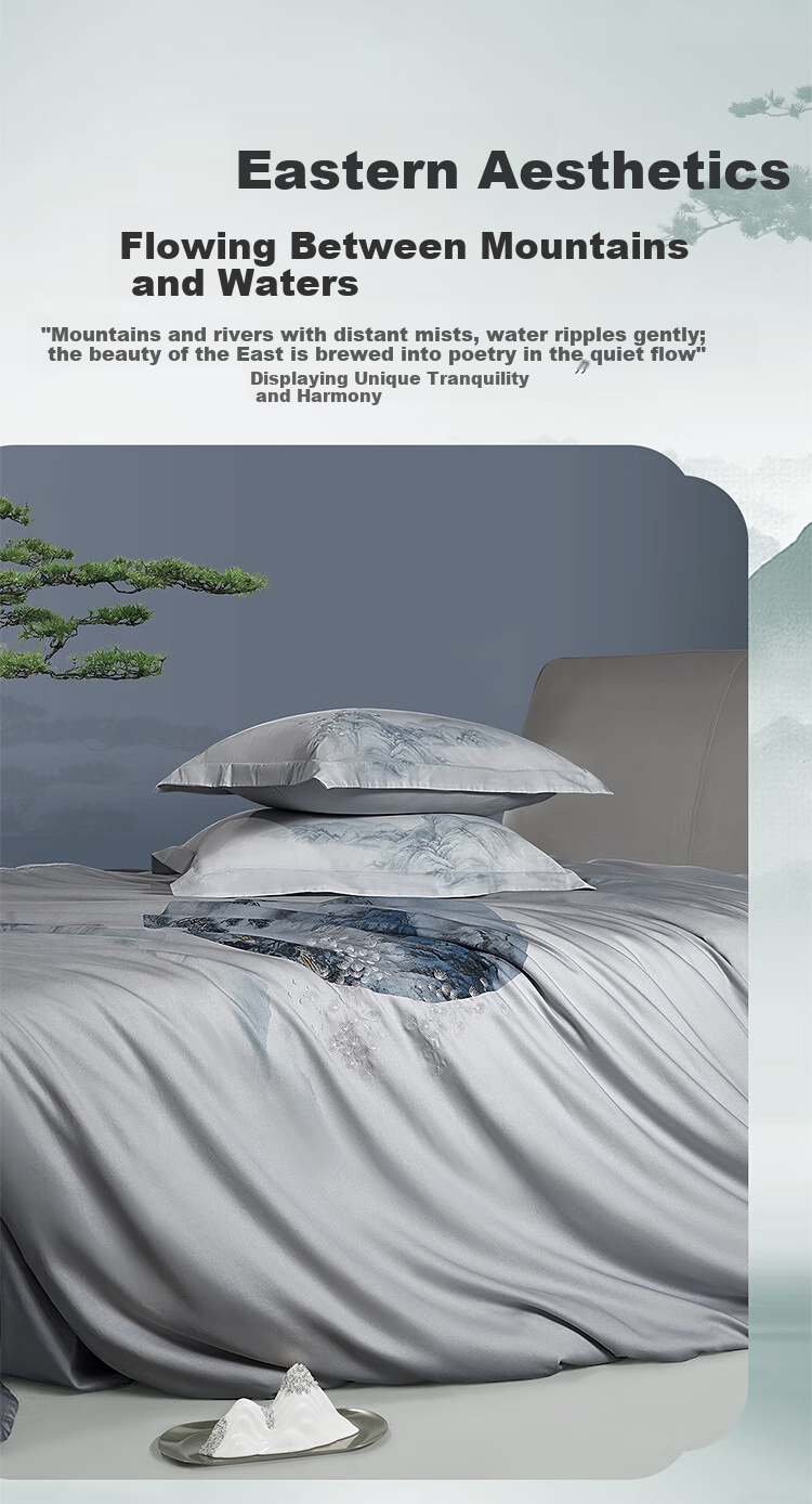 Bailisi Shuixing Jiafang Brand Four-Piece Bedding Set, Pure Cotton Duvet Cover, Bedsheet, Quilt, 100% Long-Staple Cotton, High-End Luxury, for 1.5-Meter Bed 4