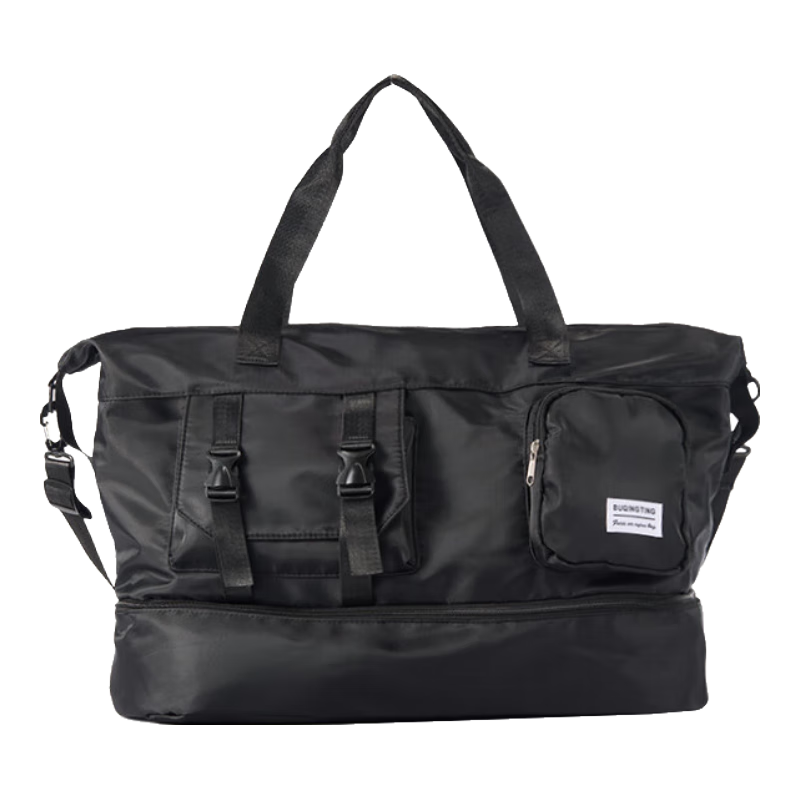 Etravel Travel Bag, Business Trip Organizer Bag for Men And Women, Gym Bag, Black [Separate Shoe Compartment + Wet And Dry Separation]