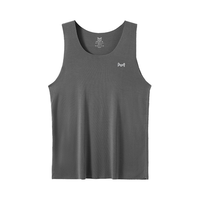 MiiOW 10A Antibacterial Men's Tank Top, Summer Lightweight Sports Underwear, Sleeveless T-Shirt Vest, Seamless Hurdle Vest for Me