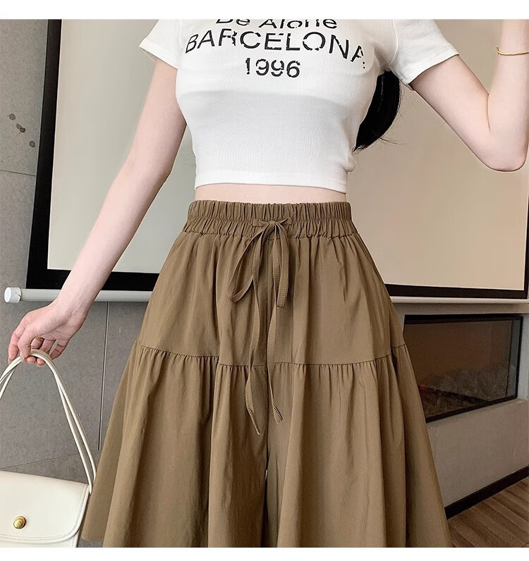 LangSha Women's Japanese-Style Design Casual Skort Shorts, Summer Lightweight High-Waisted Slimming Shorts for Petite Figures 17