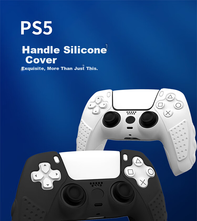 Liangzhi Sony PS5 Controller Silicone Protective Case, PlayStation Controller Silicone Cover, Anti-Slip, Sweat-Proof, Shockproof, Scratch-Resistant Protective Shell, White, PS5 Gaming Accessories L427 1