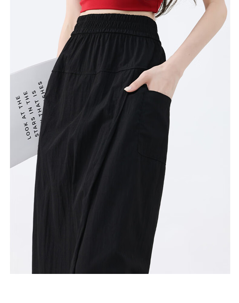 BOPRUIEY Yamamoto Workwear Skirt Pants for Women, Summer Lightweight 2026 Latest Style, Petite High-Waist Cropped Wide-Leg Casual Pants Skirt 8