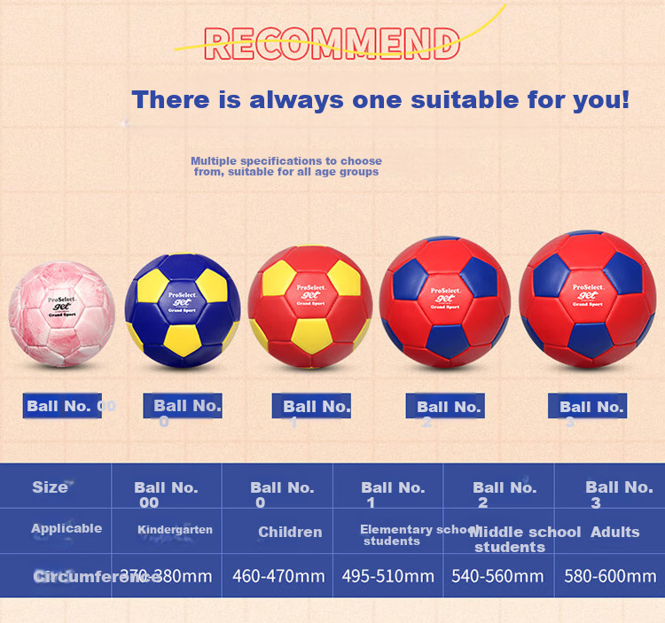 ProSelect Handball for Children, Baby Soccer Ball Toy, PU Non-Slip Wear-Resistant Student Training Handball GS248M1 3