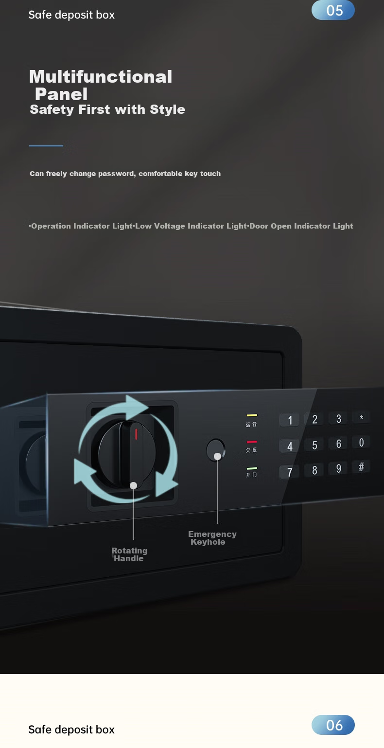 Deli Safe, Home Electronic Password Safe Box, Office Financial Special Small File Cabinet, Wall-Mounted Or Built-In Confidential Cabinet, Can Be Fixed Installation, 20cm Obsidian Black 6