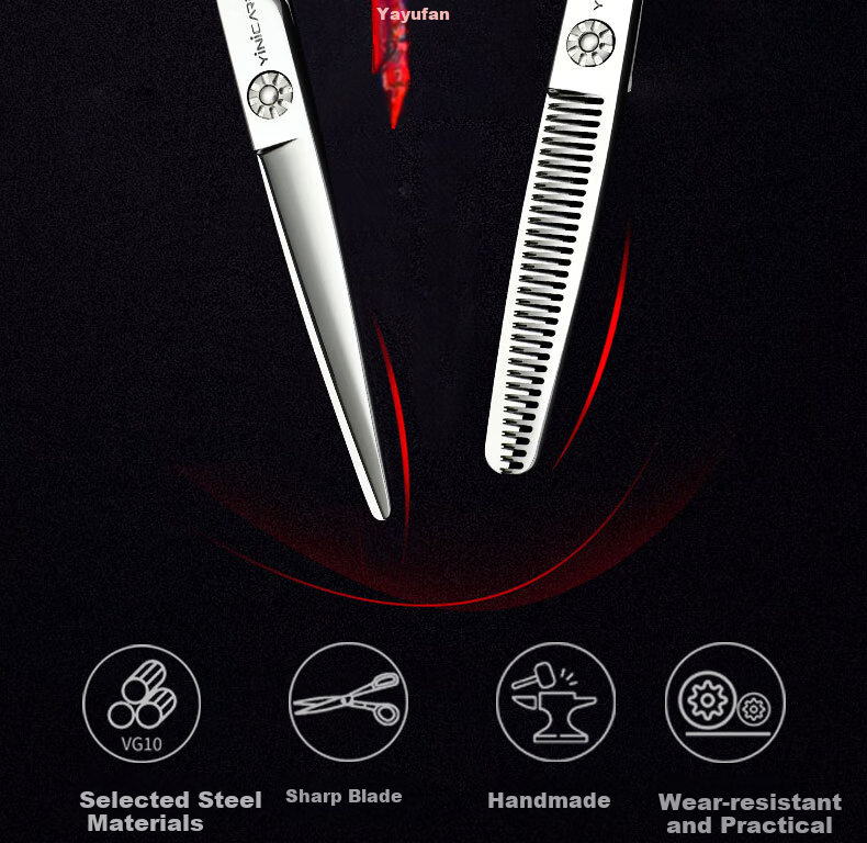 Yier Professional Hairdressing Scissors, V-Shaped Teeth Scissors, Thinning Shears, Stylist-Specific Scissors Set YS-802 2