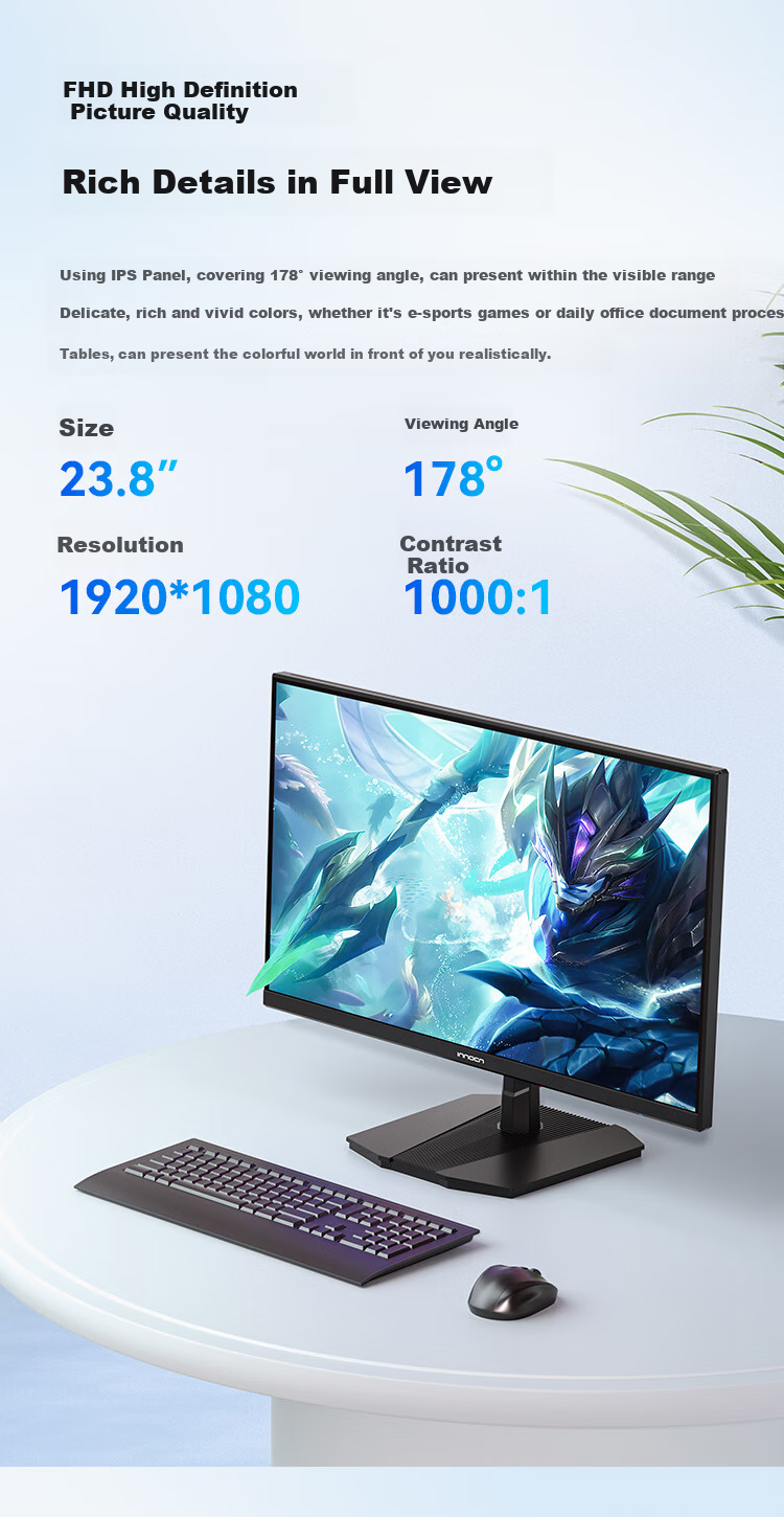 Inno&cn 27-Inch 2K High-Definition 320Hz Gaming Monitor, FastIPS, 1ms Response Time, Height Adjustable, HDR400, HDMI2.1, Triangular Gaming Computer Display Screen, 27G2T 3