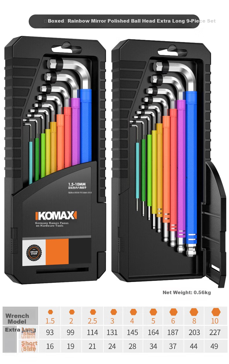 KOMAX Hex Key Set, Universal Star Wrench, Hexagonal Screwdriver Tool, Extended Hexagonal 20