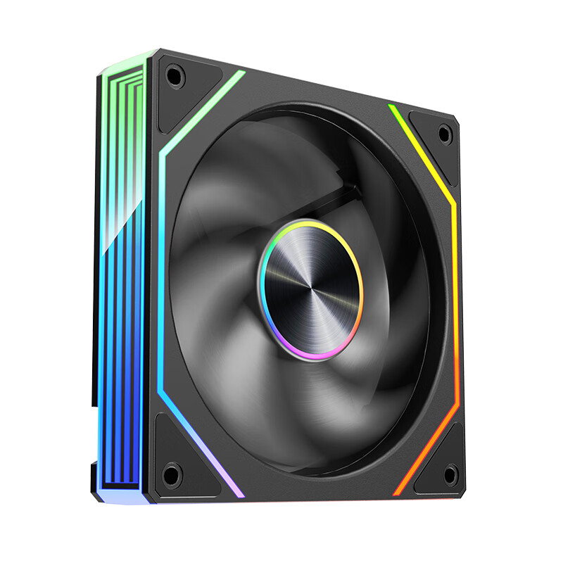 Компьютерный вентилятор Wanjia Lejing 8Pro ARGB, черный, антилистовой, 12 см с RGB-синхронизацией, 5V 3-pin ARGB PWM