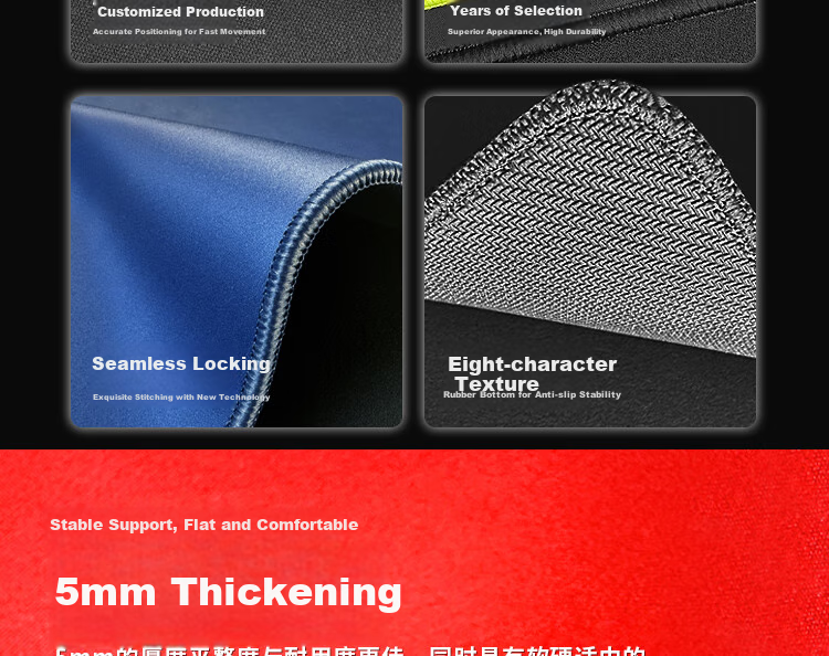 AOC Gaming Mouse Pad, FPS Smooth Game-Specific Micro-Velvet Woven, 360*300*5mm, Jianjiang Zero 99 Style Thickened Sunken Edge, GP500G/93 Gree 3