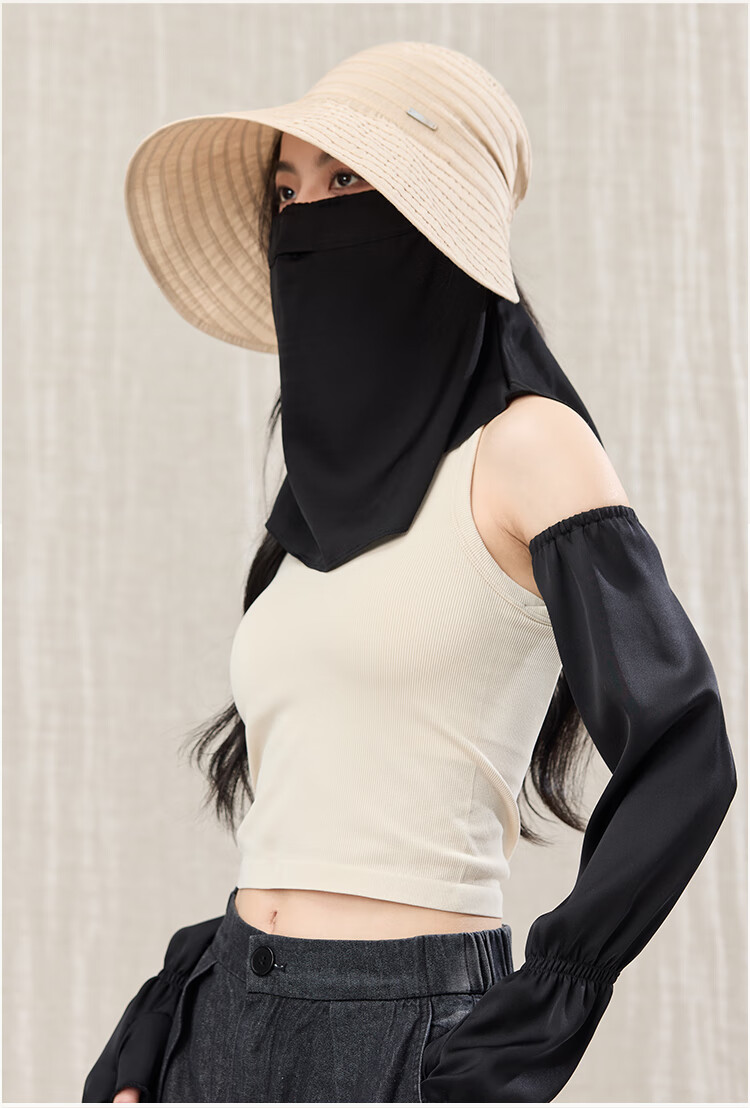 JIUMU Linen Sun Protection Hat, Women's Sun Hat, Fisherman Hat, Summer Cooling Cap, Hiking Face-Covering UV Protection Cap 4