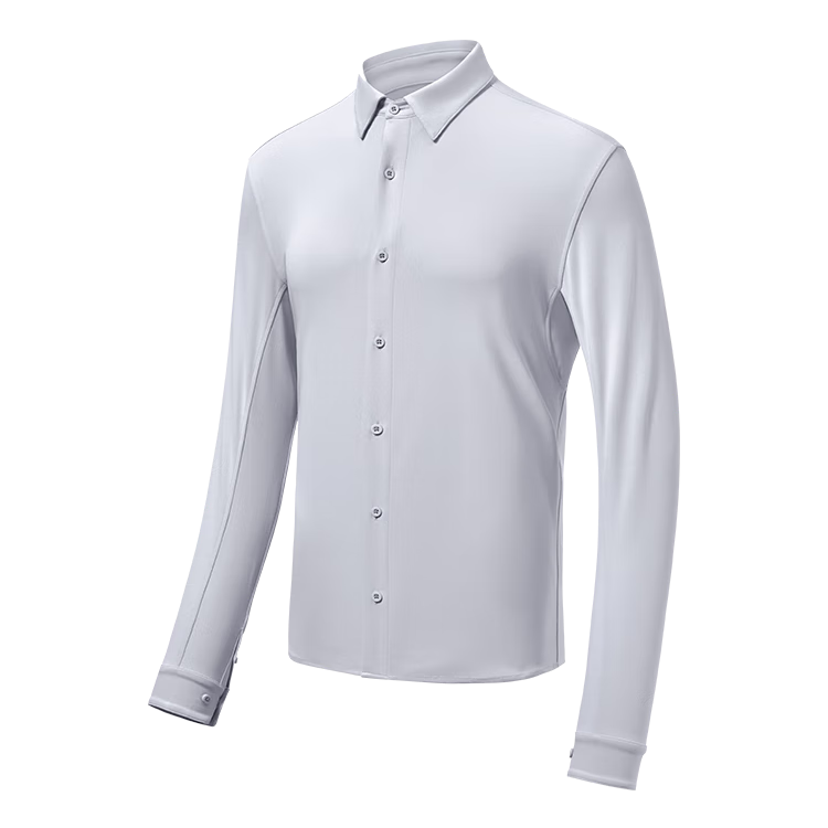 JD Original Spring And Summer 300 Series Outdoor Cool-Feeling Casual Shirt, Cool Pique Knit Quick-Dry Blouse, Light Mist Gray, L