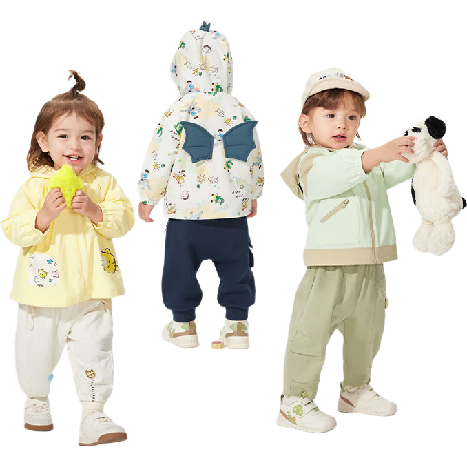BALABALA Children's Outerwear Set, Baby Top Two-Piece Suit, Spring 2025 Collection, Cute And Adorable [Same As In-Store], 200125105201