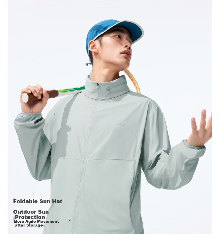 Beneunder Sun Protection Jacket for Men, Lightweight Outerwear, Quick-Drying Fishing Sports Coat with Removable Hood, DS007 Moonlight Blue XL 13