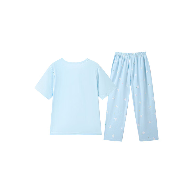 Annil Girls' Home Wear Set, 2025 Summer New Style, Breathable Modal, Pink Loose Pajamas And Pants