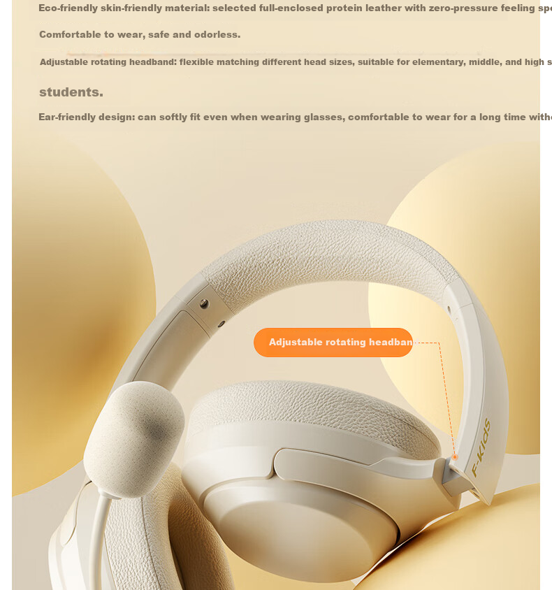 IKF Fkids H2 Over-Ear Bluetooth Wireless Headphones, Professional Recitation And Memorization Headphones, Immersive Student Online Class English Exam Learning And Memorization Specialized 18