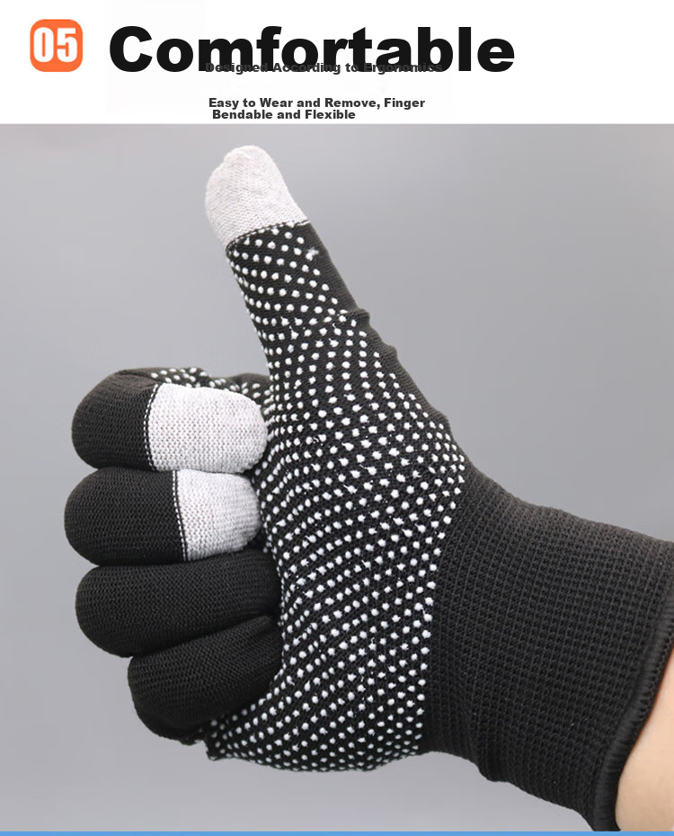Lugong Thick 600G Nylon Yarn Knitted Durable Gloves, Non-Slip Lightweight Breathable, for Factory Labor Construction Work, Household Machinery Repair Moving, Hand Safety Protection 12 Pairs 10