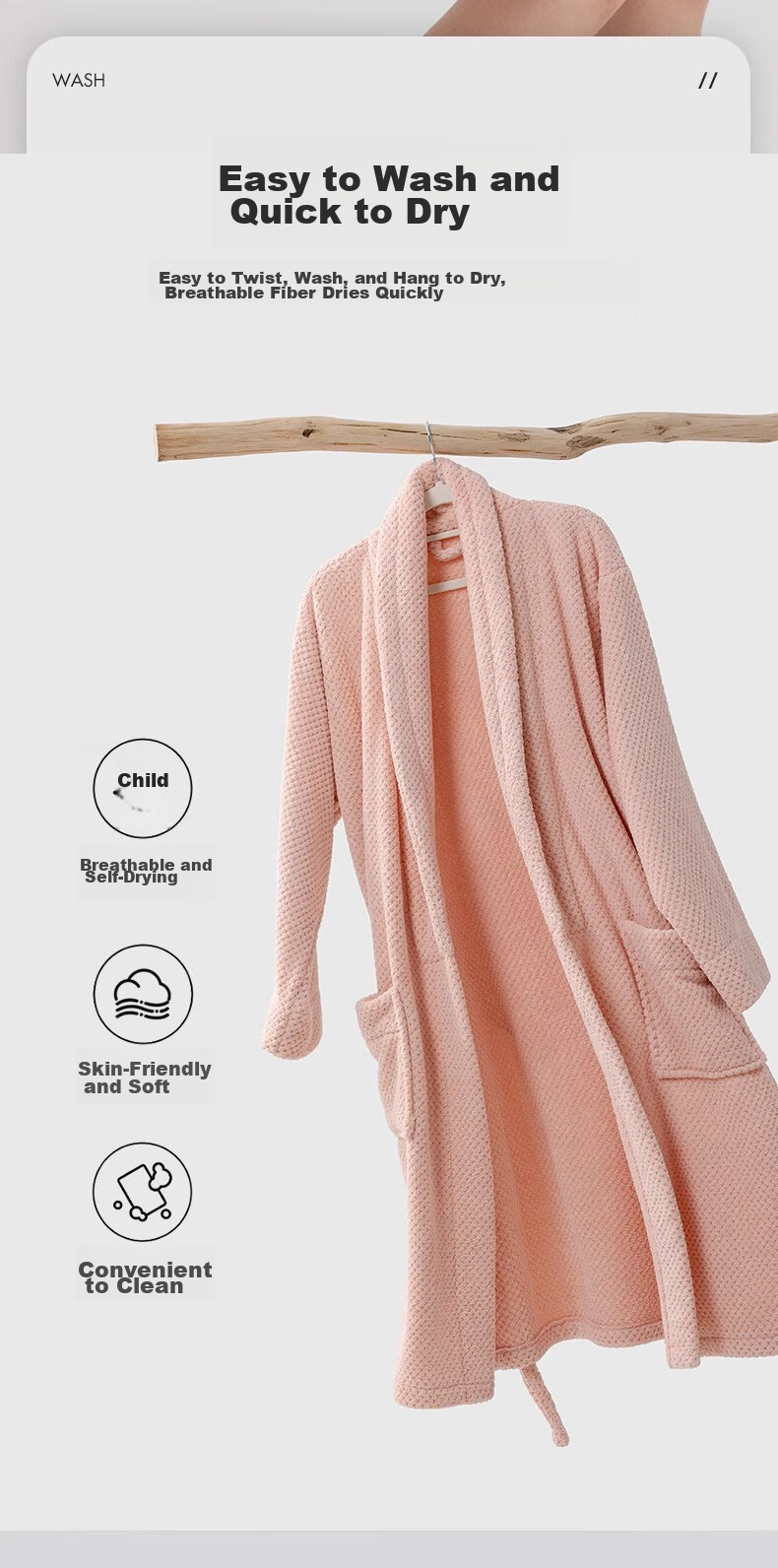 Grace Pineapple Pattern Home Bathrobe, Absorbent Soft Breathable Unisex Couple Pajamas High-End Women's Bathrobe Pink 6