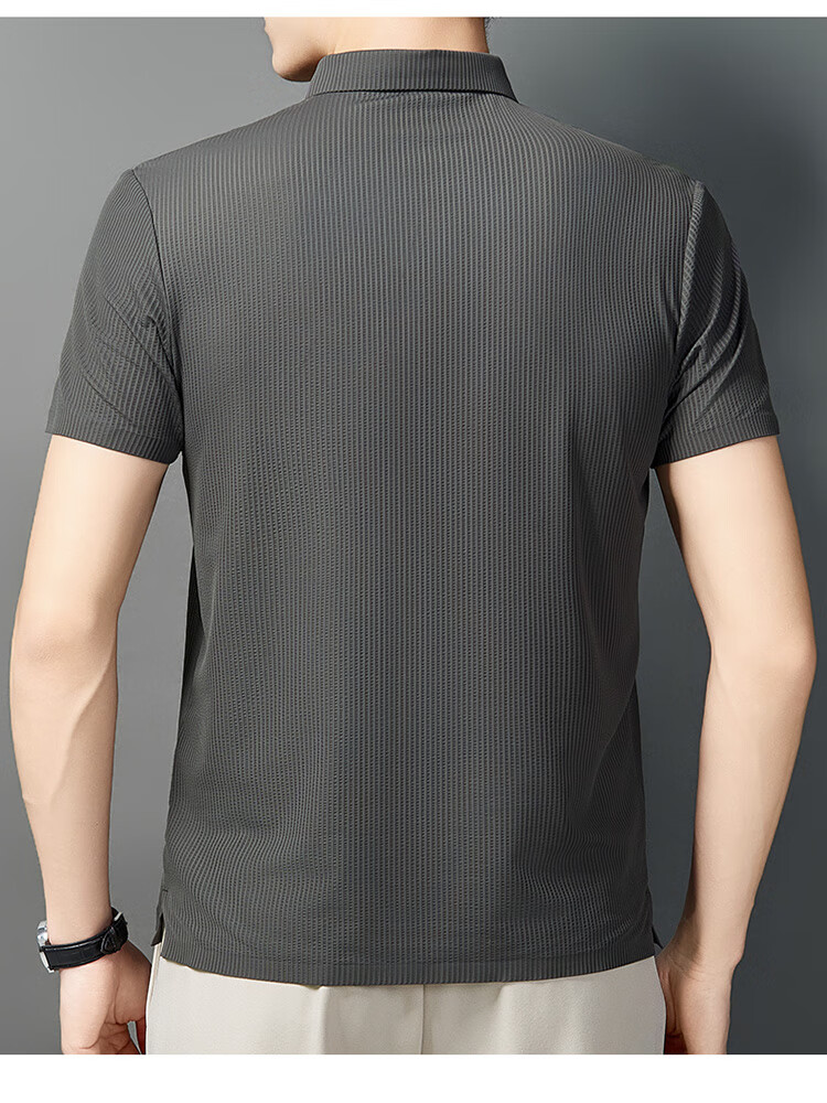 LangSha Polo Shirt for Men, Summer Quick-Dry Ice Silk Cool-Feeling T-Shirt, Loose-Fitting Business Versatile Collared Short-Sleeve, Father's Day Gift 16