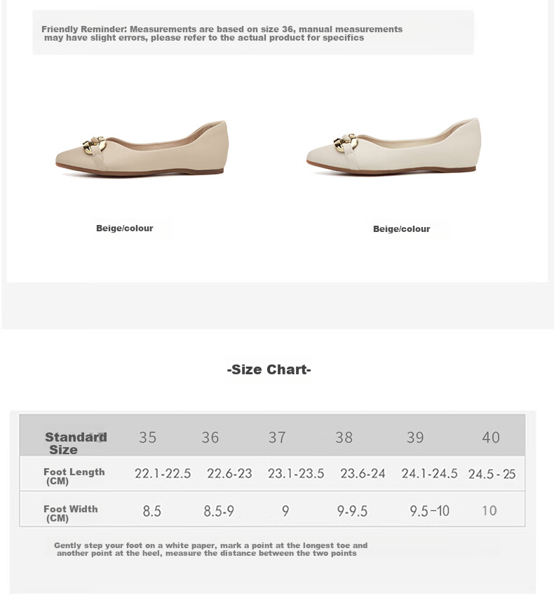 DAPHNE Flat Shoes, Soft Sole, Fashionable Women's Flats, Professional Commuter Shoes, Pointed Toe Loafers, 4623101057, Apricot Color, Size 39 5