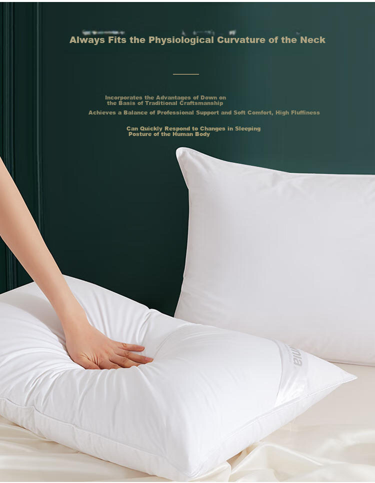 Downia Australian Pillow, Five-Star Hotel Down Pillow, 95% White Goose down Pillow, Soft Cotton Medium Pillow 74*48CM 8