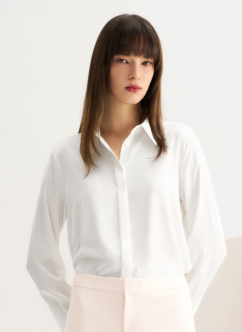 G2000 [Smooth Color Linen/drape] Women's Spring And Summer Elegant Comfortable Commuter Casual Shirt, Linen Color, XS/32 1