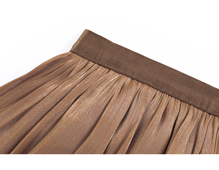 Dme [Flowing Light Pleated Skirt] Spring Style, Internet Celebrity-Inspired Elastic Waist Flowing Pleated Umbrella Skirt for Wome 24
