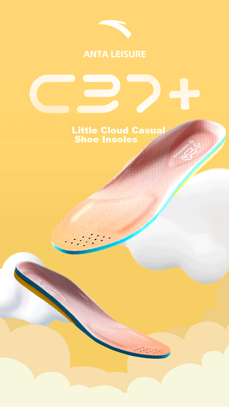 ANTA Sports Insoles for Men, Shock-Absorbing, High-Elasticity, Breathable, Sweat-Absorbing, Non-Slip, Youth Shock-Absorbing Foot Protection Insoles for Wome 1