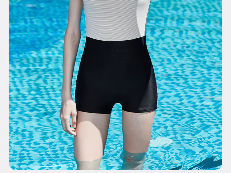 PULASSI Women's Competitive Professional Swimsuit, Swimming Costume for Women, Khaki Black, Size L 8