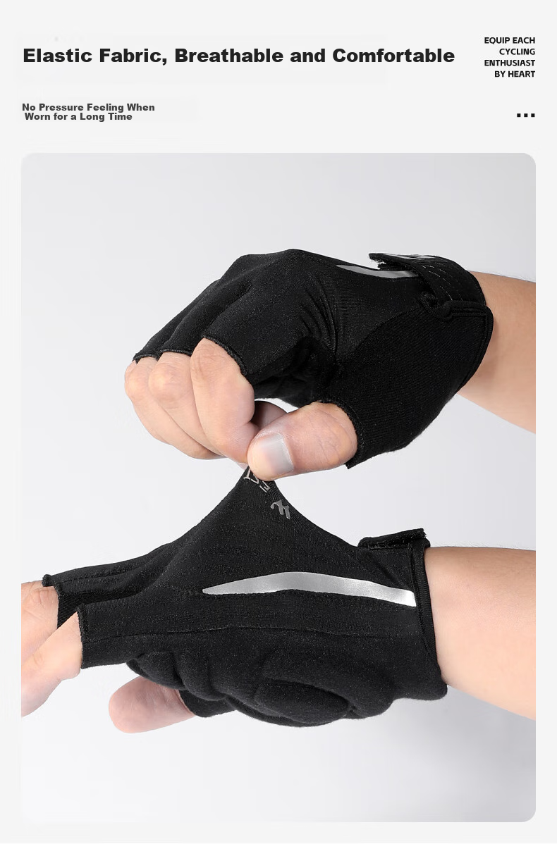 WestBiking Bicycle Riding Gloves, Thickened Shock-Absorbing Fingerless Gloves, Breathable Short Finger Gloves, Unisex Gloves for Men And Women, White, XL 3