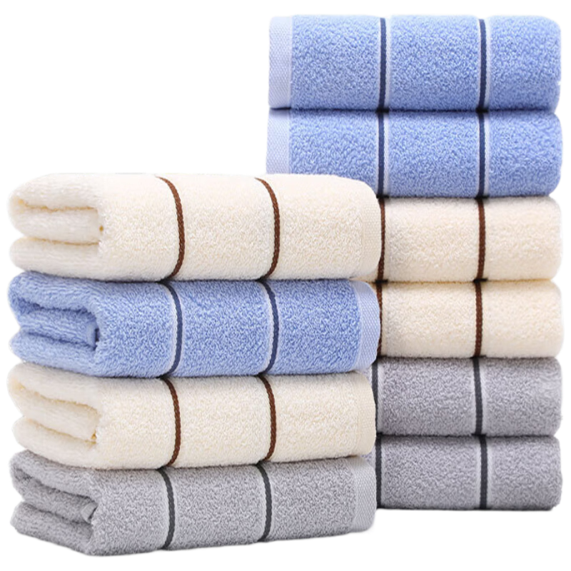 Jin Hao Towel Pure Cotton Absorbent Sports Face Towel Mixed Colors 10-Pack 70x34cm 90g Each