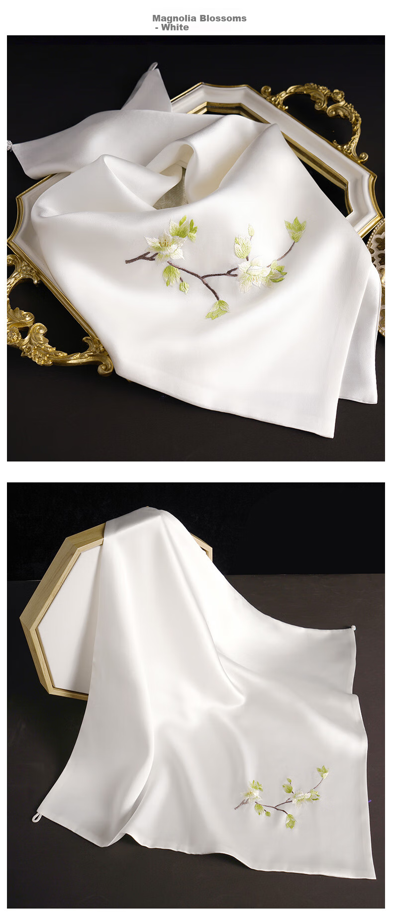 Hangsilu Handmade Suzhou Embroidery Silk Scarf, Mulberry Silk Outer Wrap, High-End Birthday Gift, Valentine's Day Present for Women, Mothers And Elders 5
