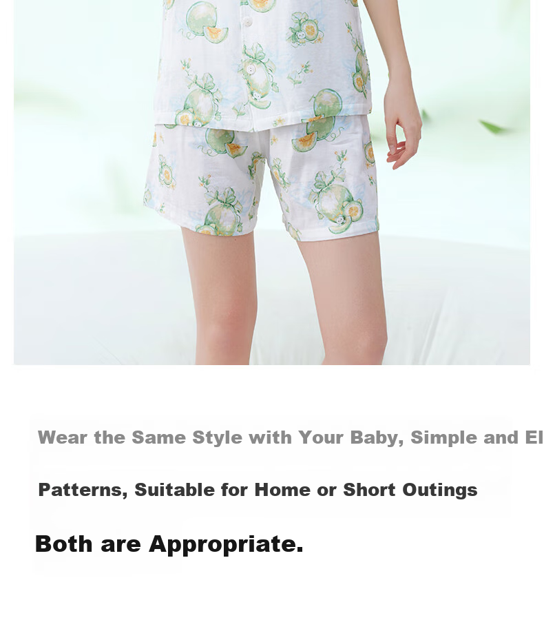 Beitaisi Children's Pajamas, Girls And Boys Summer Thin Breathable Home Wear Set, Baby Parent-Child Sleepwear Short Sleeve 40