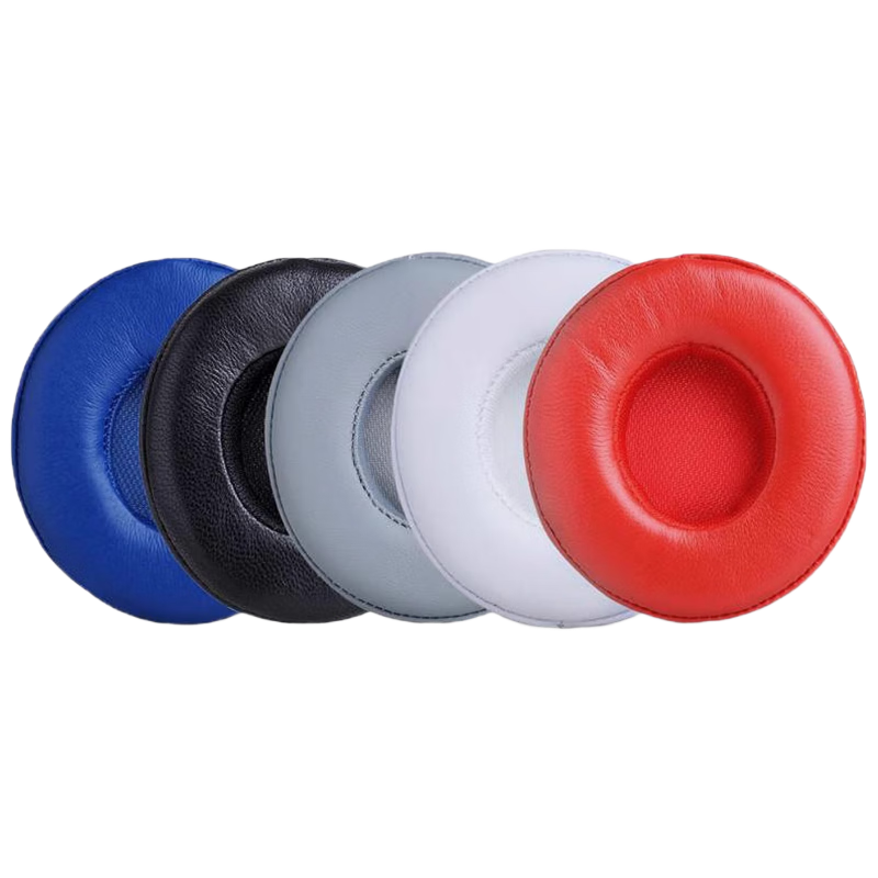 Penggu Compatible for Beats Solo3 Wireless Headphone Ear Cushions Solo2 Universal Foam Original Leather Case Lambskin Magic Sound Over-Ear Repair Parts Original Leather - Red