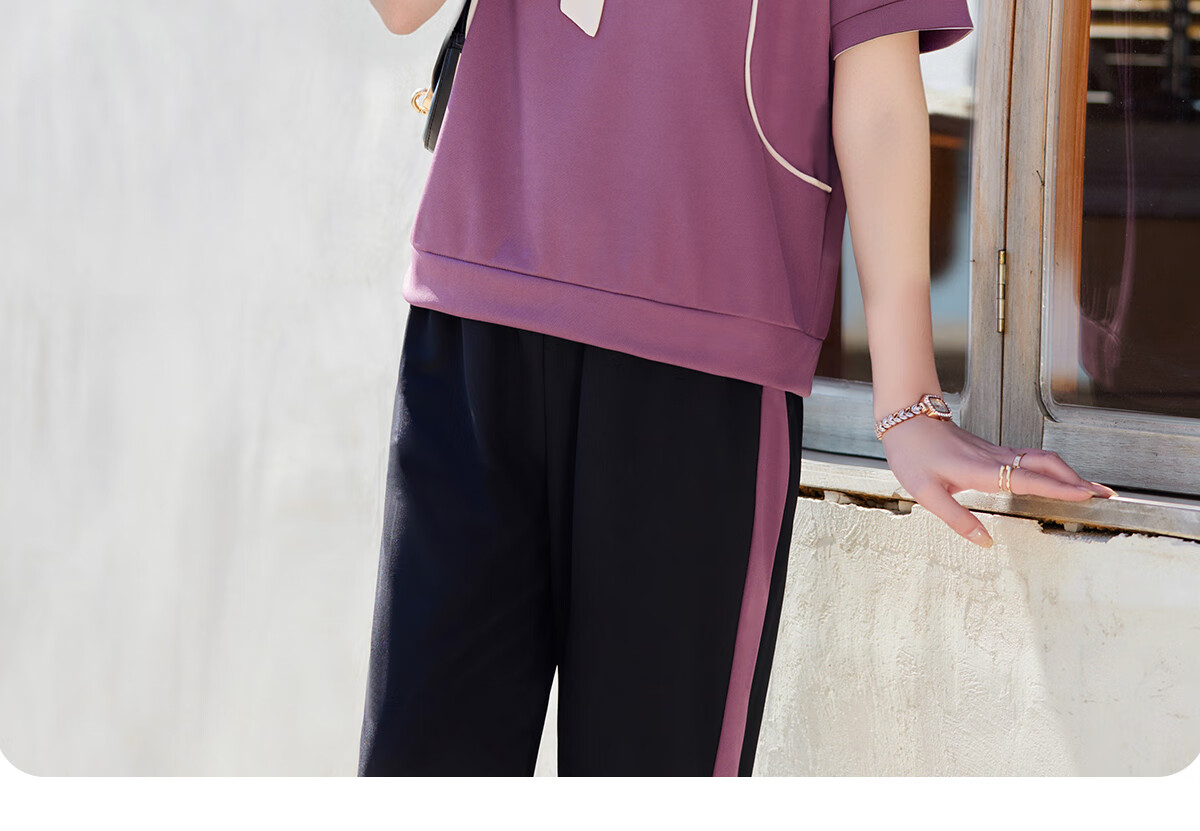 Yuzhaolin Mom Spring Sports Suit Middle-aged and Elderly Women's Long Sleeve Sportswear Two-piece Set Y51K051 16