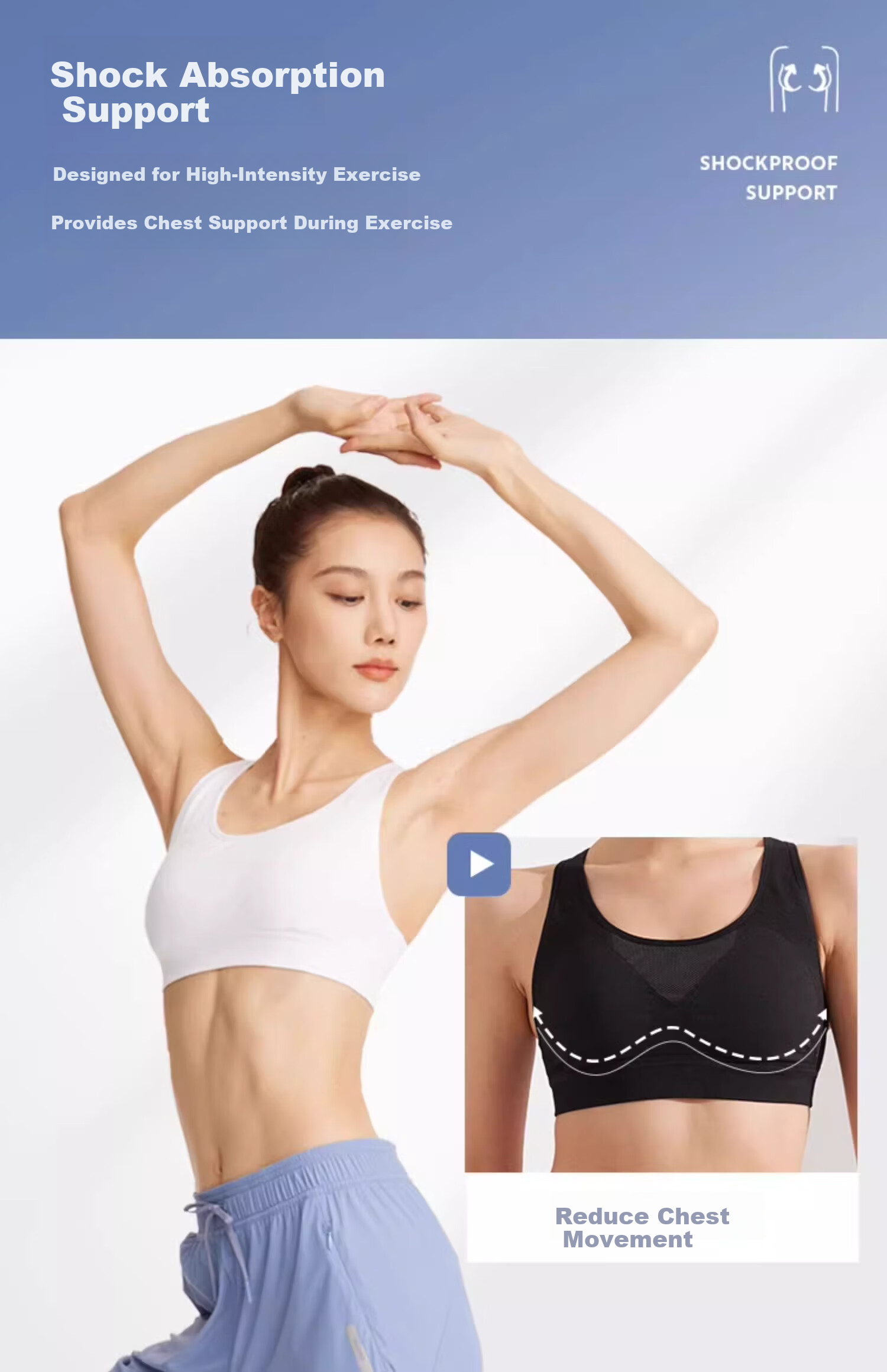 DECATHLON Women's Medium-Intensity Sports Bra for Yoga, Breathable Y-Back Bra for Outer Wear - 5206604 3