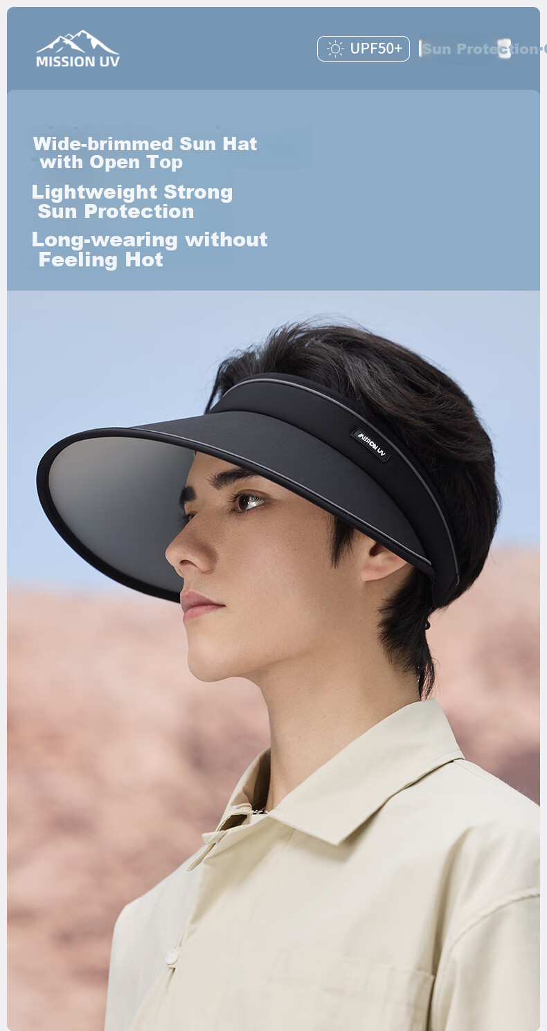 MISSION UV Sun Protection Hat for Men, Sun Visor Cap, Summer Outdoor Hiking Sports Running UV Protection Hat 1