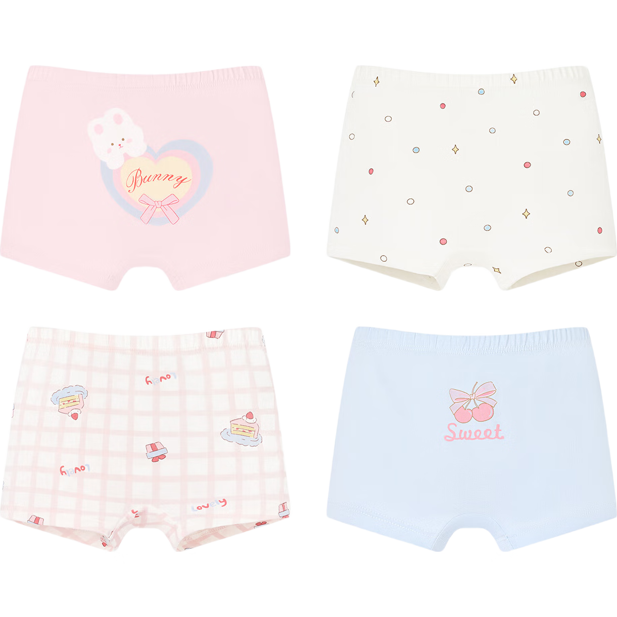 Niduoxiong Girls' Underwear, Children's 60s Antibacterial Boxer Briefs, Baby Girls' Boyshorts, Mid to Big Kids' Shorts for Girls