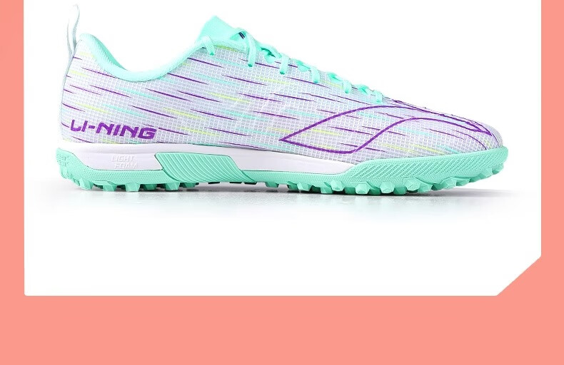 Li-Ning Football Shoes Studs Adult Men Women Children Qixie 3 Youth Primary School Professional Cleats White 43.5 28